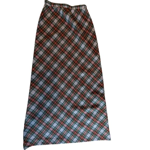 Cos Cob Maxi Skirt Multicolor Womens Size 9/10 Plaid Pull‎ On Elastic Waist - Picture 1 of 7